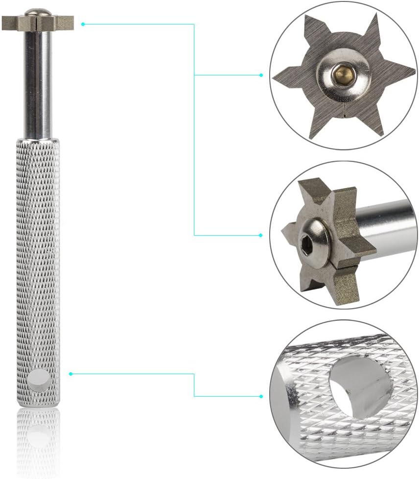 HIFROM Groove Sharpener with 6 Heads - Golf Club Groove Sharpener Re-Grooving Tool and Cleaner for All Irons Pitching Sand Lob Gap and Approach Wedges and Utility Clubs ¡­