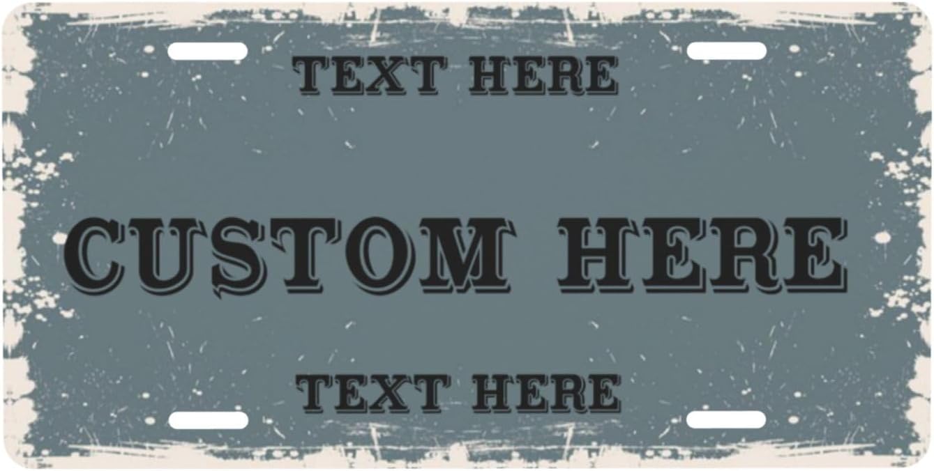 Custom Personalized Text Image Photo Design Customized Tag Aluminum License Plates for Front of Car 6x12 Inch-25