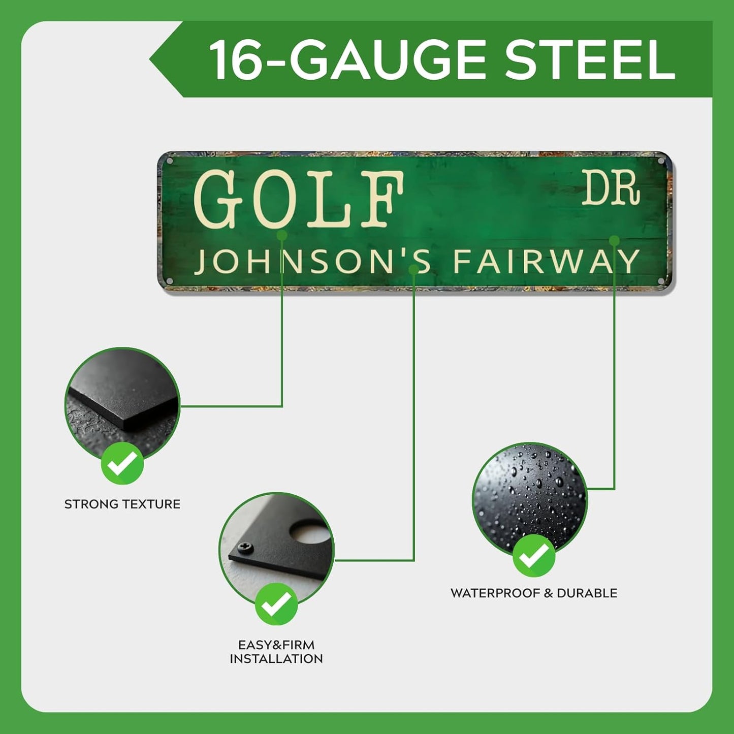 Personalized Golf Metal Sign, Vintage Country Club Villa Decor, Custom Metal Sign with Name, Personalized Golf Wall Decor for Club Garage Bar, 19th Hole Wall Art, Gifts for Golfers Dad Father Husband