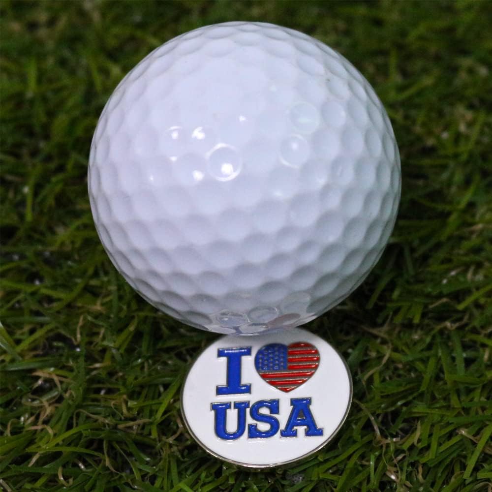 Myartte Golf Ball Marker 24.4 mm Assorted Patterns - Soft Enamel Technique 6 Pcs a Pack Gift for Man Woman Golfer