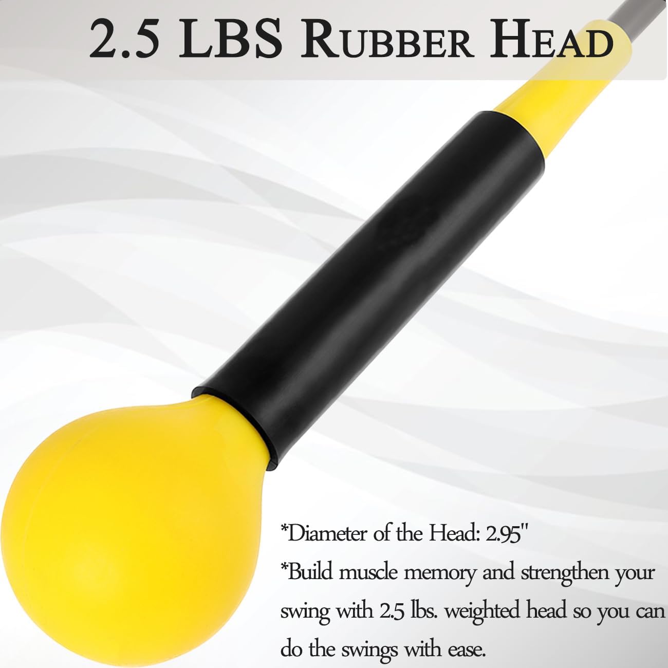 Golf Swing Trainer Aid 48"/40" Warm-Up Stick for Strength Flexibility Tempo Training Golf Practice Aid with Weighted Head Swing Corrector for Men Women