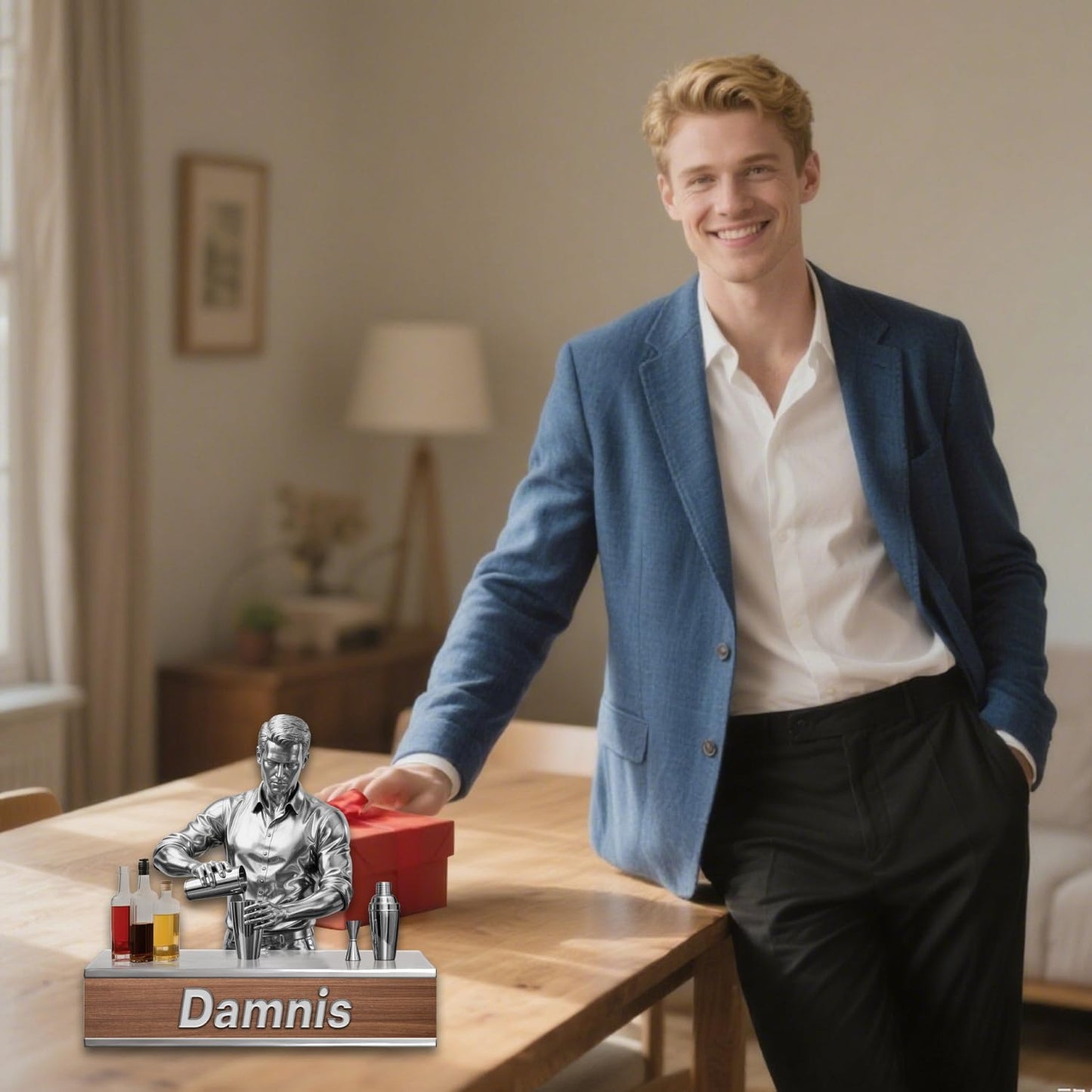 Personalized Billiards Figurine Desktop Ornaments for Bedroom Office Club Custom Billiards Name Acrylic Plaque Sign Doctor Home Decor Gift for Men Women Family Friends