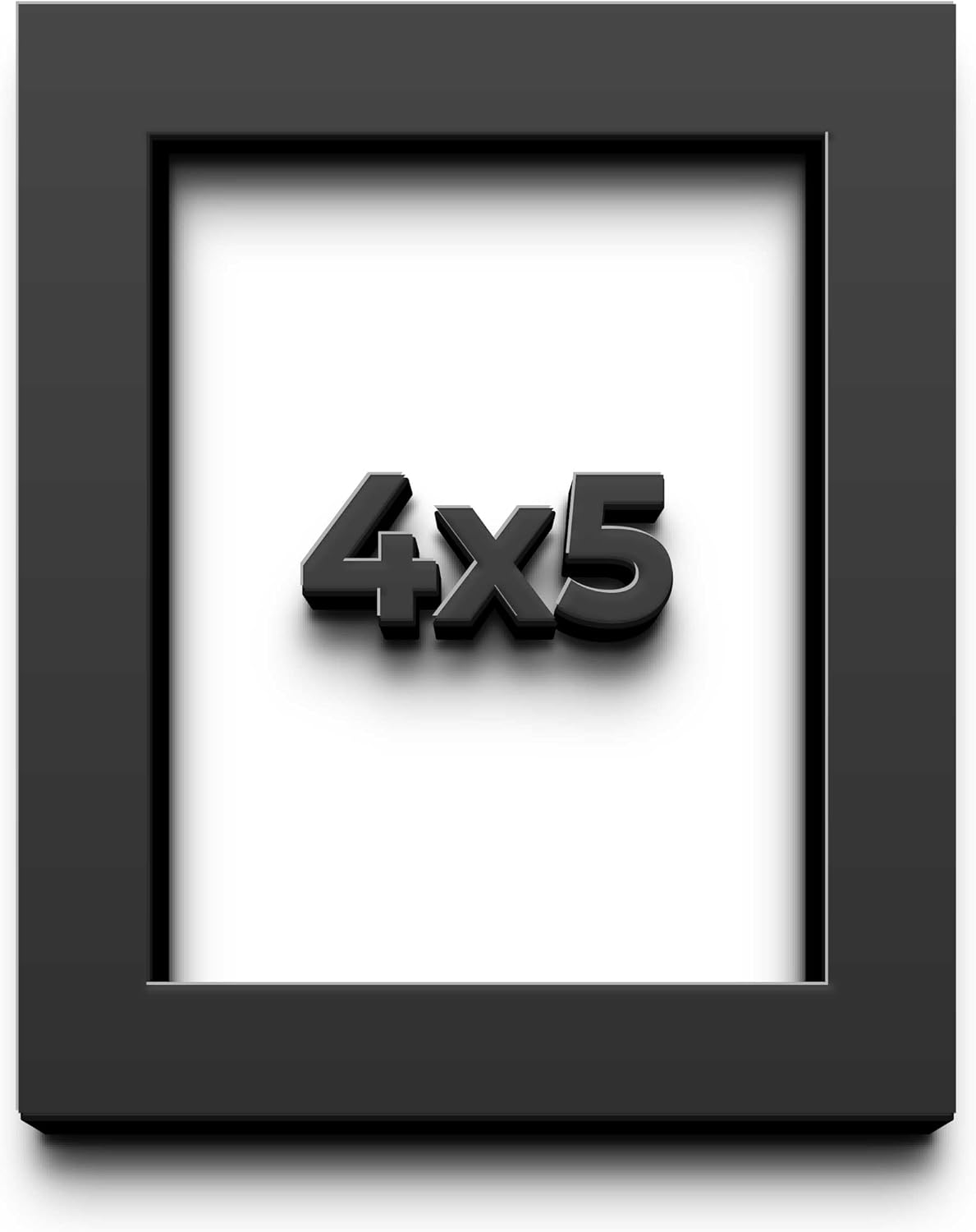 4x5 Shadow Box Black Solid Wood Display Frame with White Acid-Free Backing UV Acrylic & Hanging Hardware - with 3/4" Usable Depth