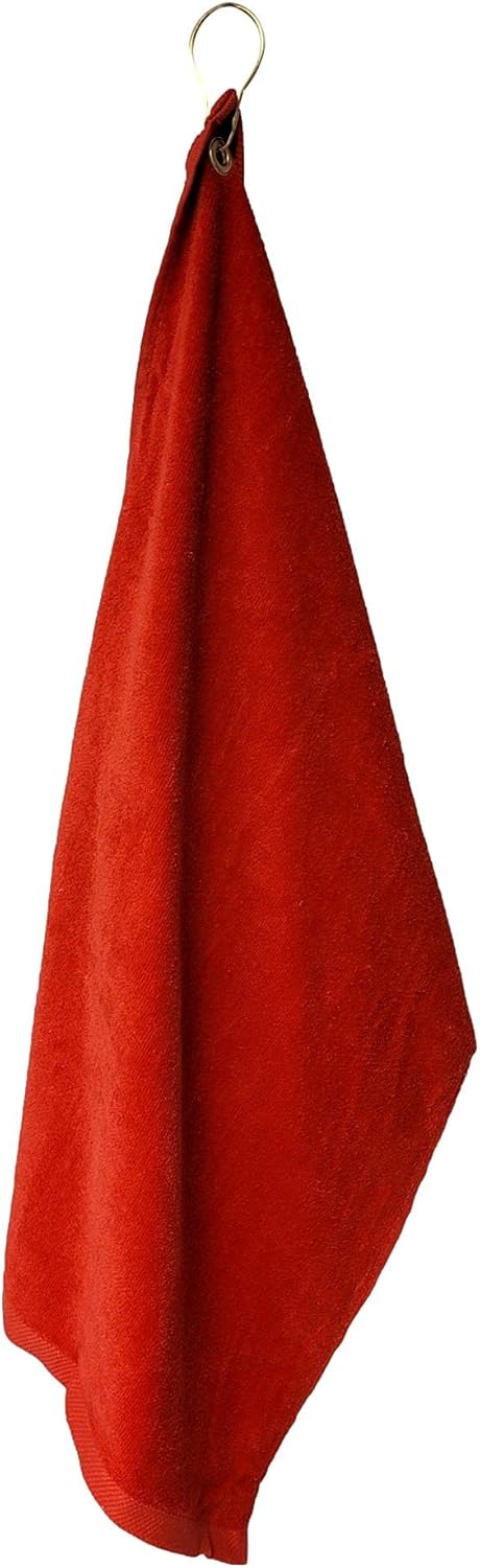 Cotton Golf Bag Towel with Clip (Red)