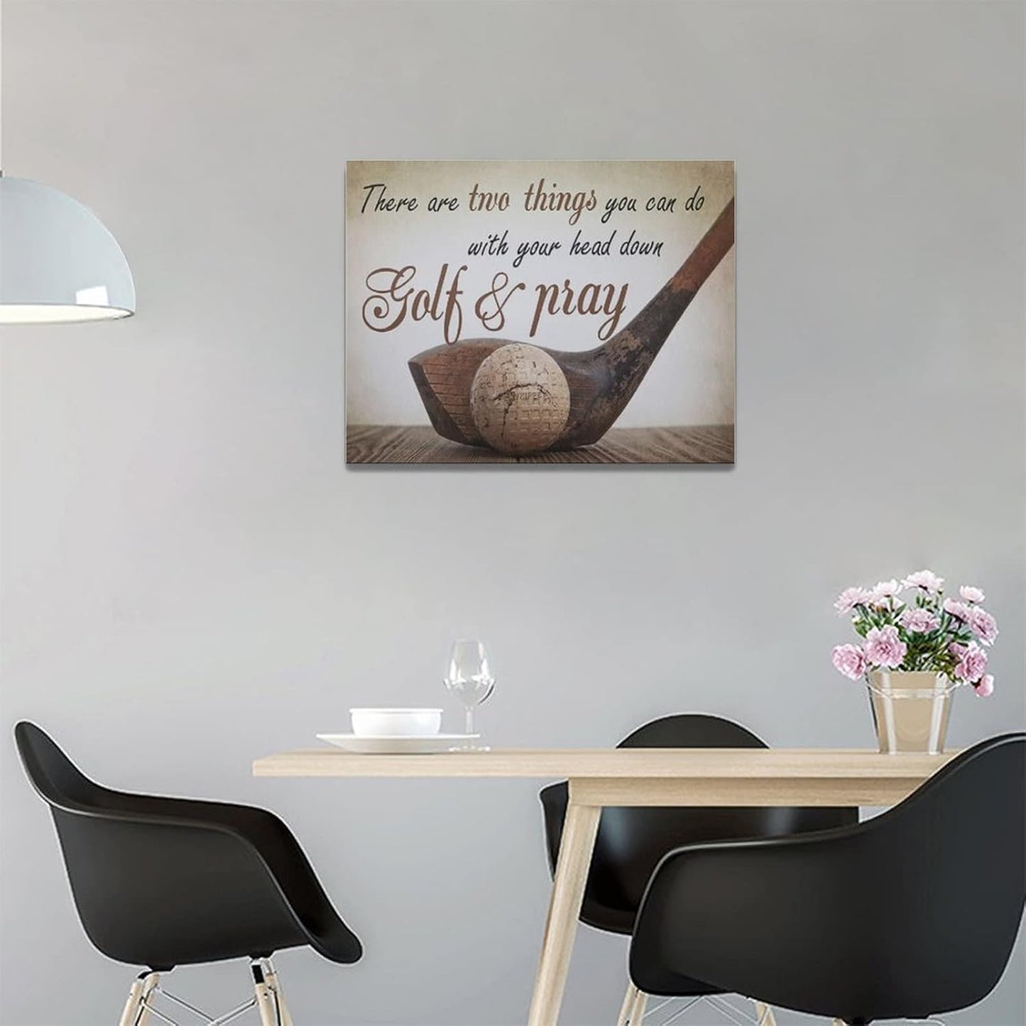 Golf Wall Art Sports Golf Pictures Wall Decor Motivational Quotes Canvas Painting Artwork Modern Home Decorations Framed for Bedroom Office Living Room 12"x16"