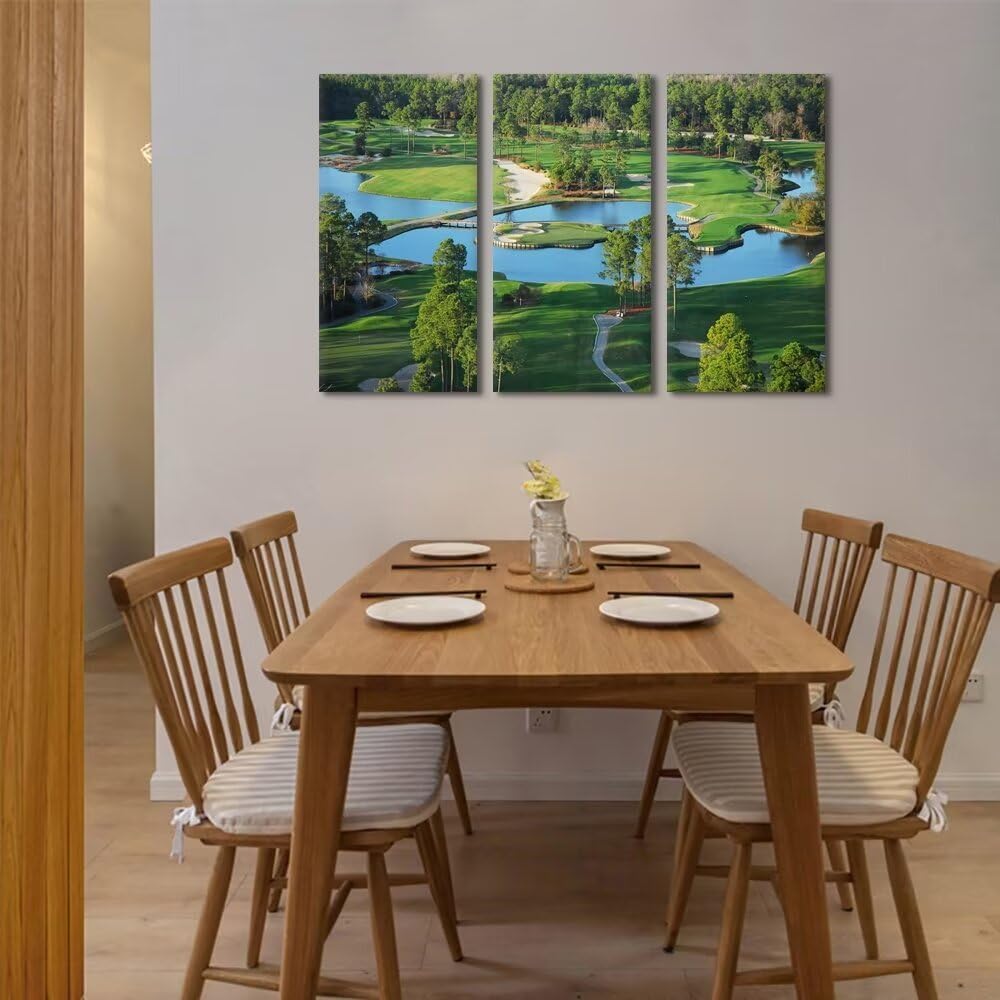 King's North Golf Course Wall Art for Living Room Bedroom Home Decorations Myrtle Beach National Golf Club Pictures Posters Canvas Prints Modern Artwork Framed Ready to Hang(14''W x 28''H x3)