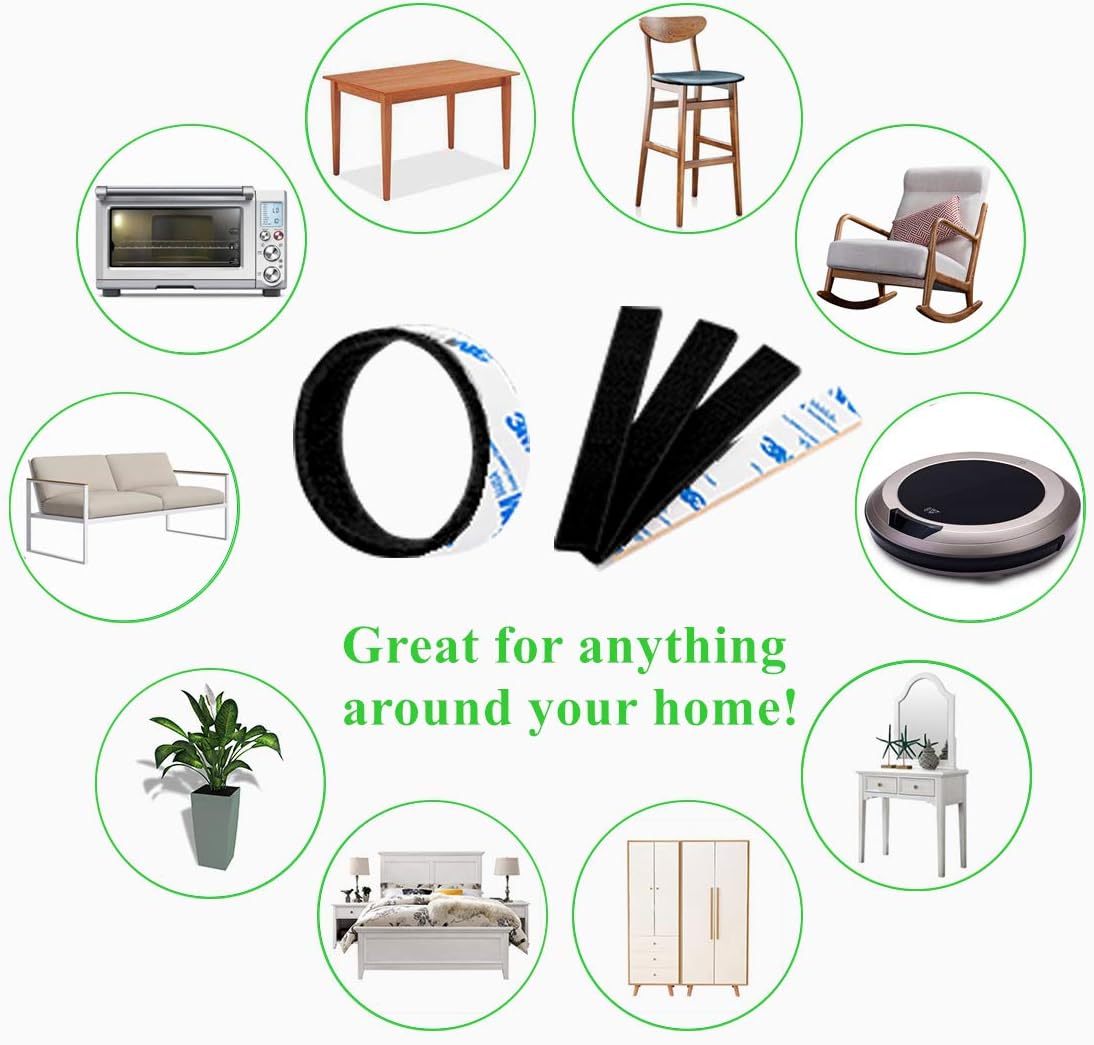 Felt Strips 10Pieces Pack 1x 6 Inches Self Adhesive Black Furniture Felt Strips Anti Scratch Heavy Duty 5mm Thick Floor Protector for Rocking Chair for Hardwood Floor