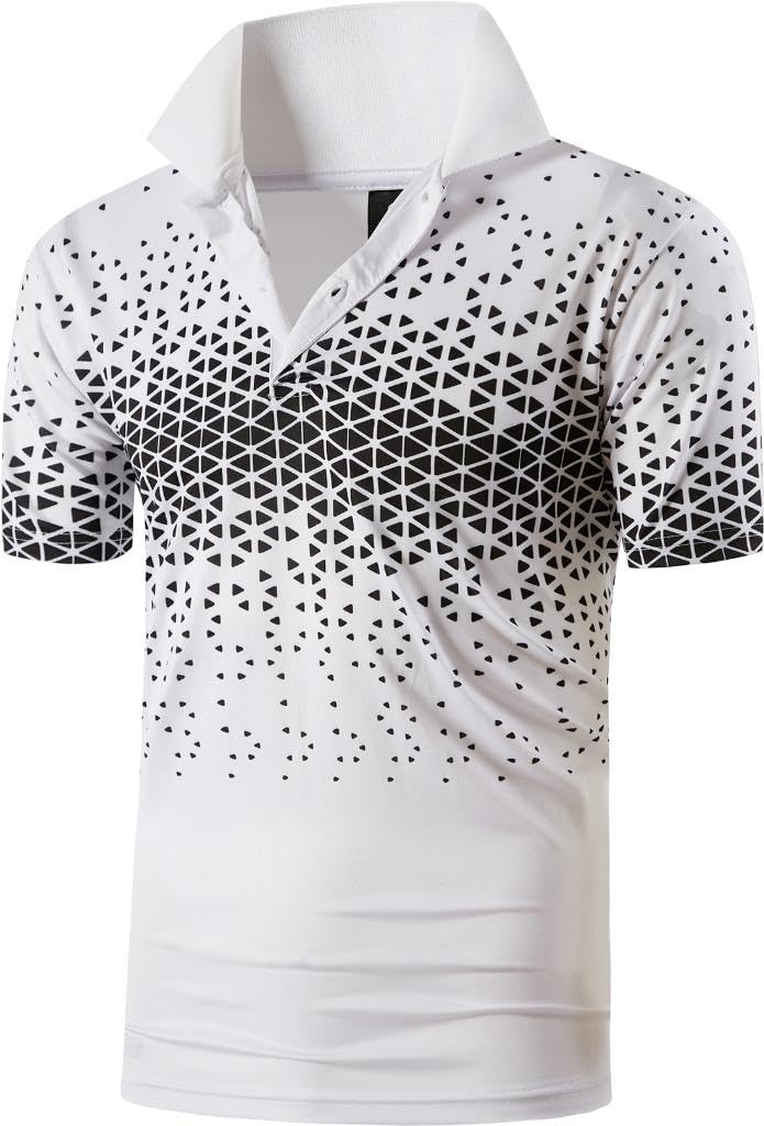 jeansian Men's Sport Outdoor Quick Dry Fit Short Sleeves Polo Tee Shirt Tshirt T-Shirt Tops Golf Tennis Bowling LSL195