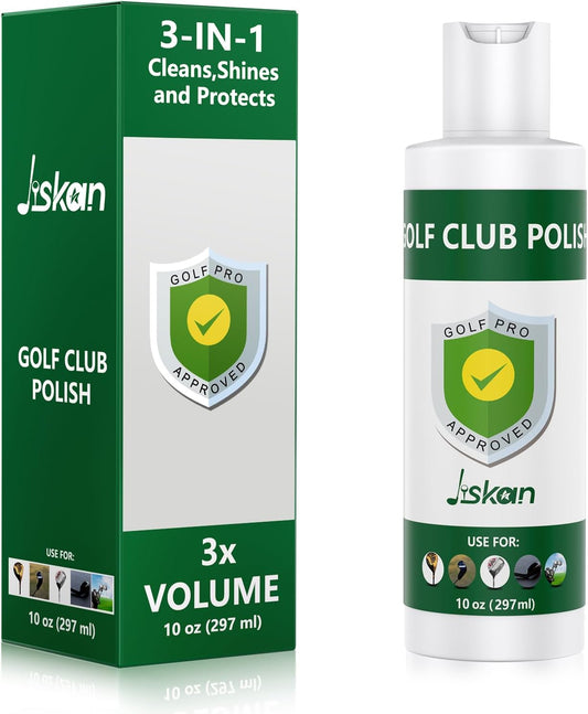 Pro Golf Club Polish, Golf Club Cleaner, Golf Club Scratch Remover Golf Club Rust Remover/Golf Club Cleaning Kit - 10 oz of Metal Polish Compound, Essentials Golf Accessories Golf Gifts for Men