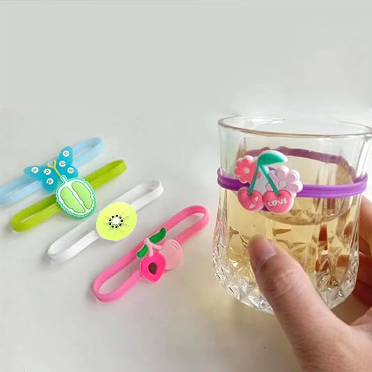 Ackron 18Pcs Silicone Drink Markers - Funny Wine Glass, Cup and Bottle Strip Tag Markers for Parties or Families