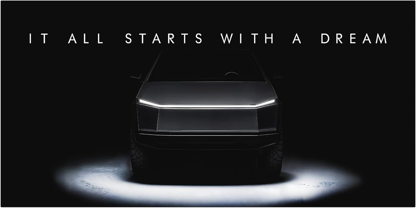 Motivational Wall Art for Office, Super Car Art Canvas, Inspirational Automotive Decor for Tesla Cybertruck Sportscar Lovers, Motivational Wall Decor for Home, Car Poster (20" x 40" in)