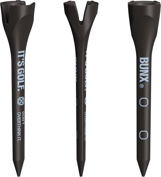 BUNX Golf Tees – Strong Plastic Tee 2.75" | Unbreakable 3X Stronger | Best Golf Accessories for Men or Women | 27-Pack | No Friction Head for Distance | V-Slot for Straight Shots