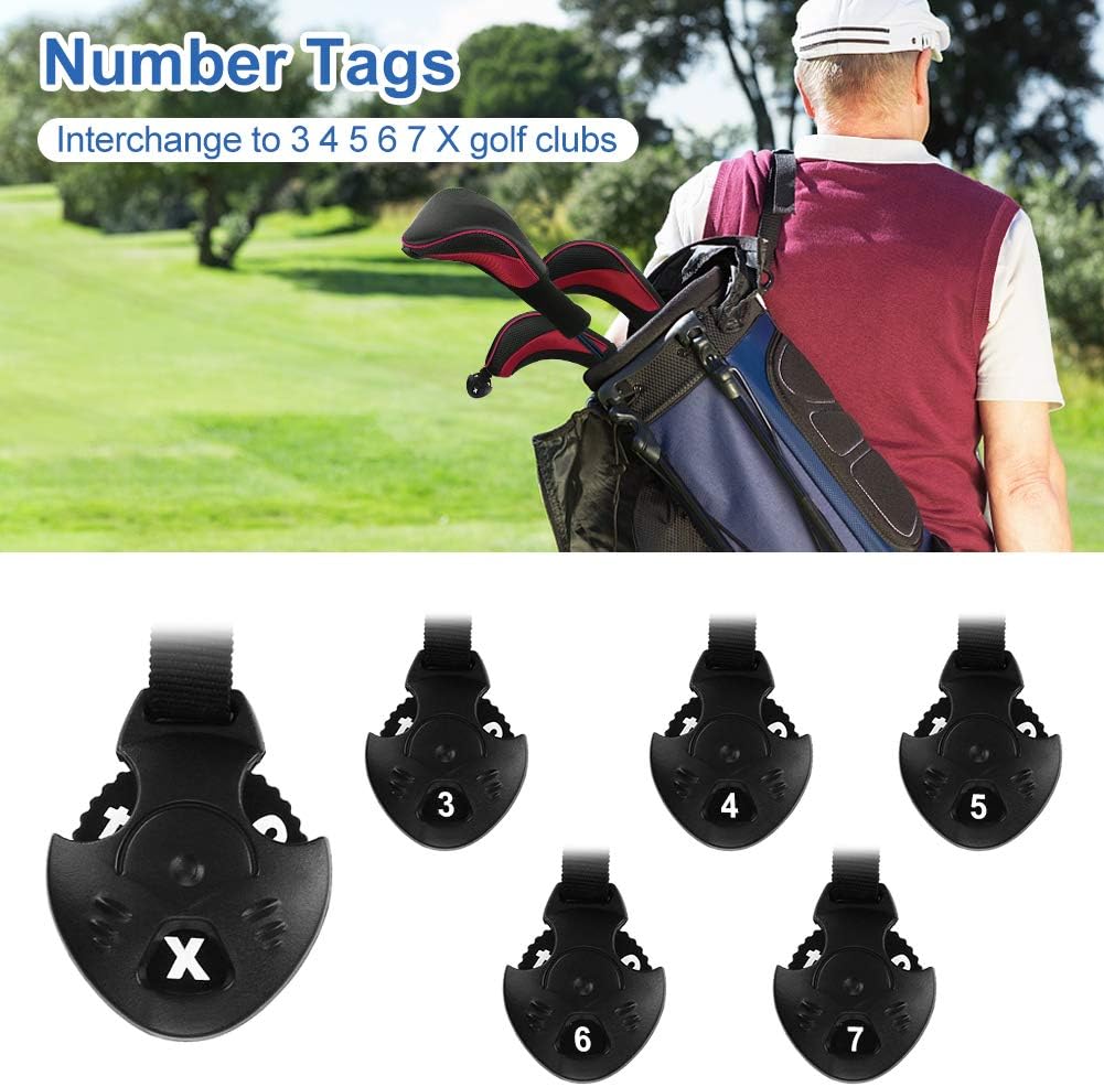 Golf Club Head Covers for Fairway Woods Driver Hybrids, 3Pcs Long Neck Mesh Golf Club Headcovers Set with Interchangeable No. Tags 3 4 5 6 7 X