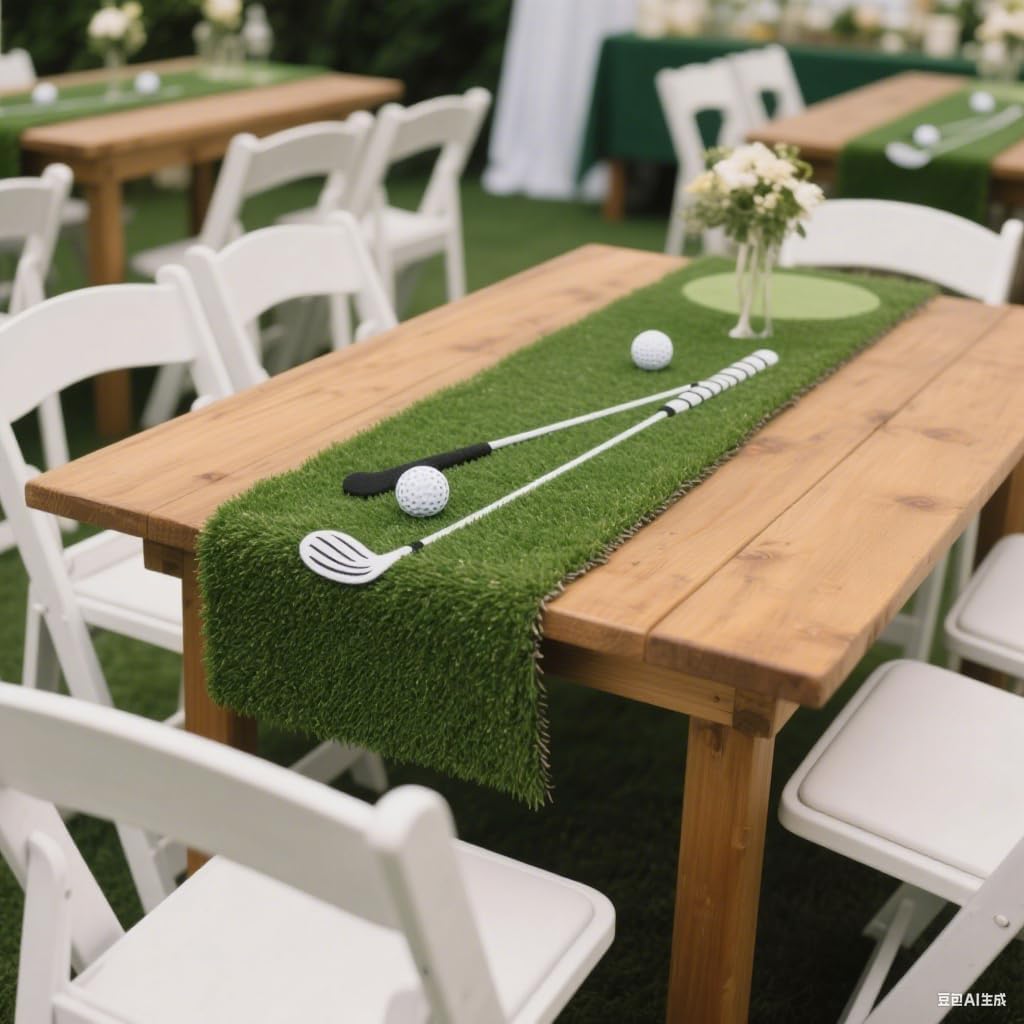 GLOBREEN Artificial Turf Grass Table Runner Green Football Golf Table Centerpiece Party Decorations, Wedding, Birthday, Baby Shower 12" x 108"