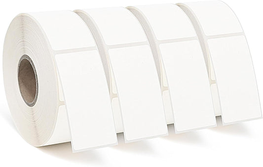 ESSENTIAL 2000 Dissolvable Food Labels, 1 x 2 Inch Blank White Dissolvable Canning Labels for Food Storage, Food Containers, Mason Jars, Freezer(4 Roll - 2000 Labels)