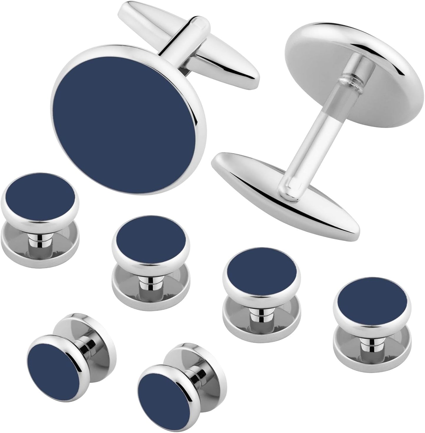 Cufflinks for Men and Tuxedo Shirt Studs Set with Gift Box Stainless Steel Cuff links