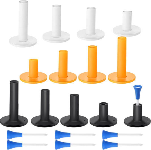 12 Pieces Golf Range Tees Set Rubber Golf Tees for Mats Driving Range 6 Pieces for Practice Mat Mixed Size