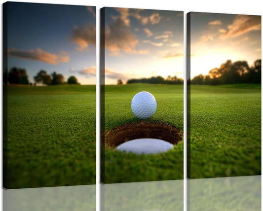 Golf Course Canvas Wall Art for Living Room Bedroom Home Decorations Golf Wall Decor for Office Golf Course Pictures Posters Framed Artwork Canvas Prints Ready to Hang(12''W x 24''H x3)