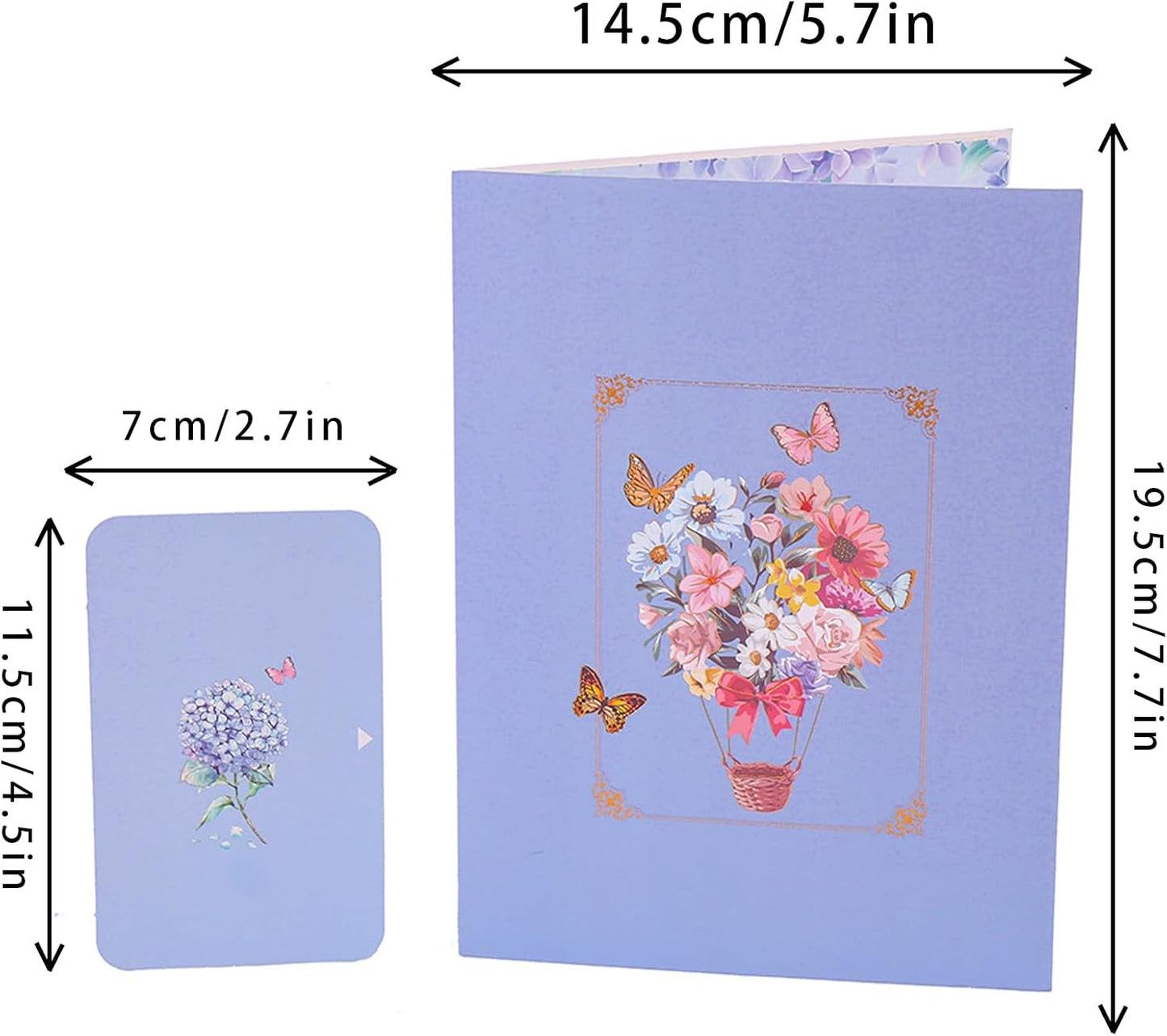 Elegant Blue Butterfly Dimensional Pop Up Birthday card. A beautiful gift for women who love butterflies for Mother's Day, Thanksgiving, Women's Day, Wedding Anniversary,with envelope.