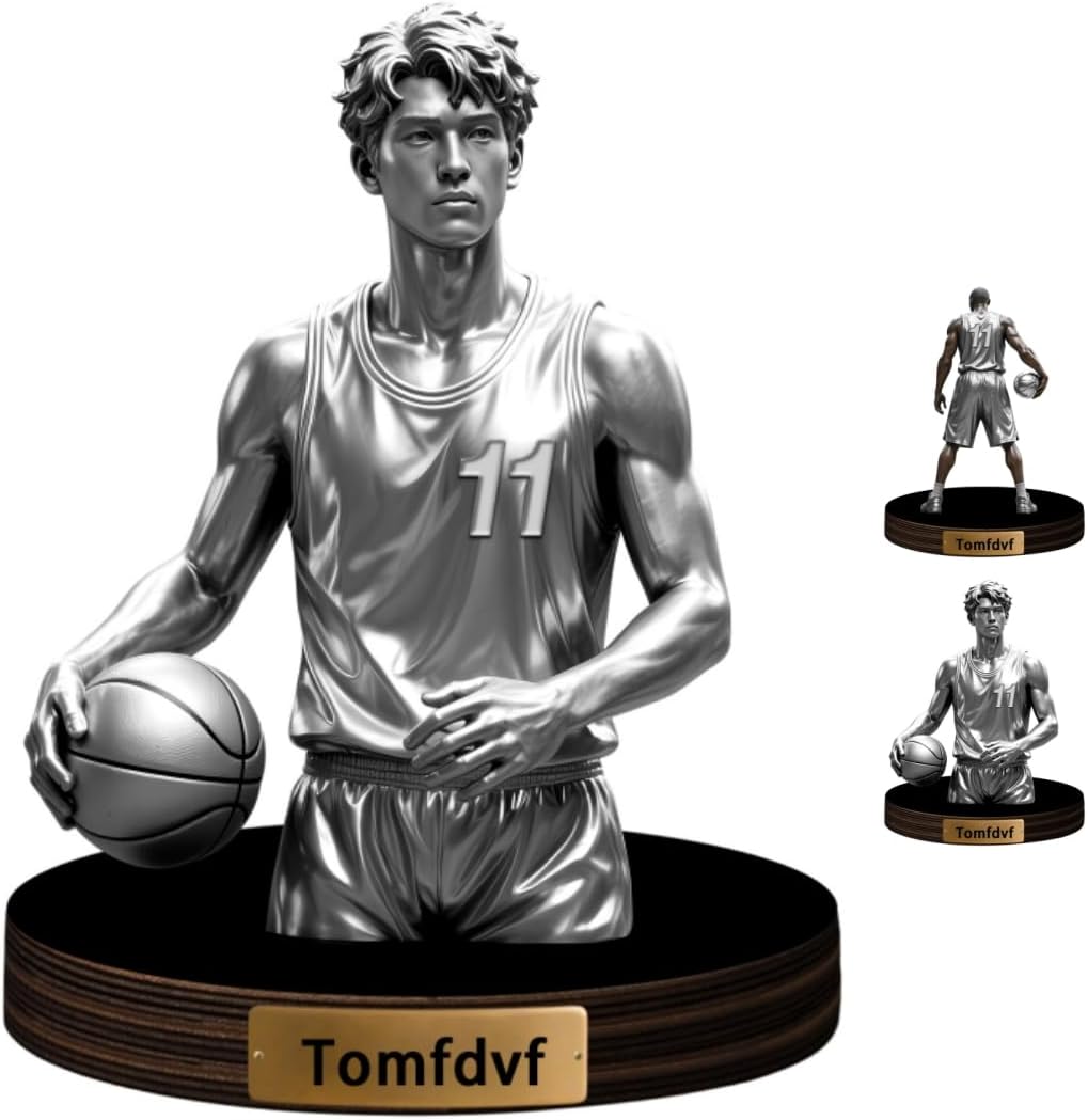 Personalized Basketball Player Desktop Ornament for Bedroom Office Sport Desk Name Plate Custom Name Athletes Figurine Sign Sport Lovers Acrylic Plaque Gift for Men Women Basketball Lover
