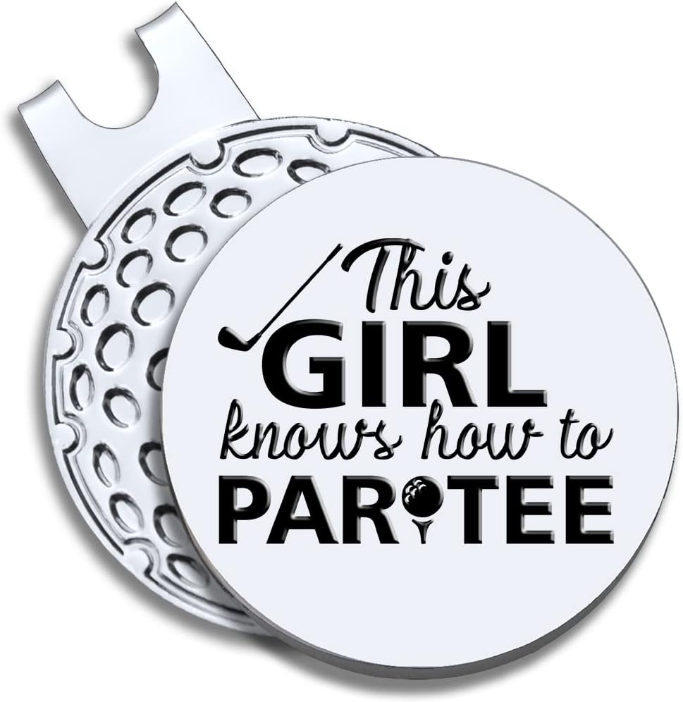 Strong Woman Golfer Ball Marker with Magnetic Hat Clip, Funny Golf Accessories Gifts for Proud Women, Novelty Birthday Gifts for Women Golfer Fan