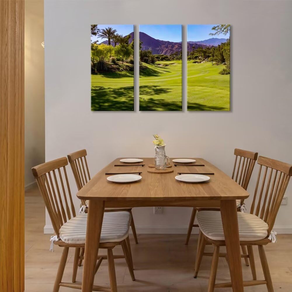 Golf Course Wall Art for Office Golf Course Picture Poster Print on Canvas Wall Decor for Living Room Bedroom Home Decorations Modern Artwork Framed Ready to Hang(20''W x 40''H x3)