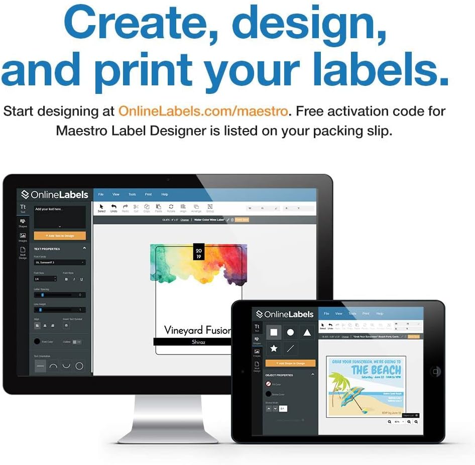 2" Round Labels - Permanent Adhesive, White Matte - Great for Candle and Jar Lids, Products, Favor Labels - Pack of 40,000 Circle Stickers, 2,000 Sheets - Inkjet/Laser Printers, OL5375WX, OnlineLabels