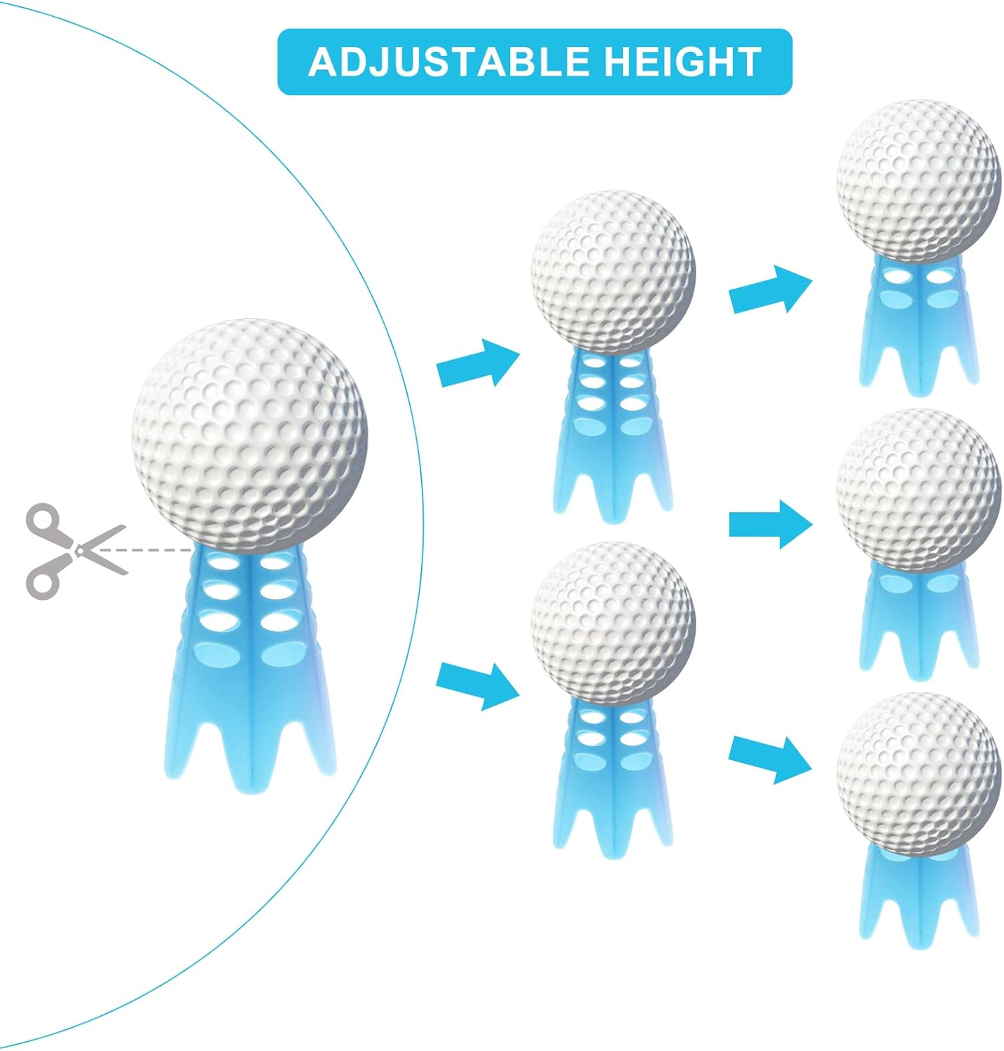 Golf Simulator Tees, Plastic Indoor Golf Mat Tees Practice Turf and Driving Range Winter Golf Tees (18 Pcs)