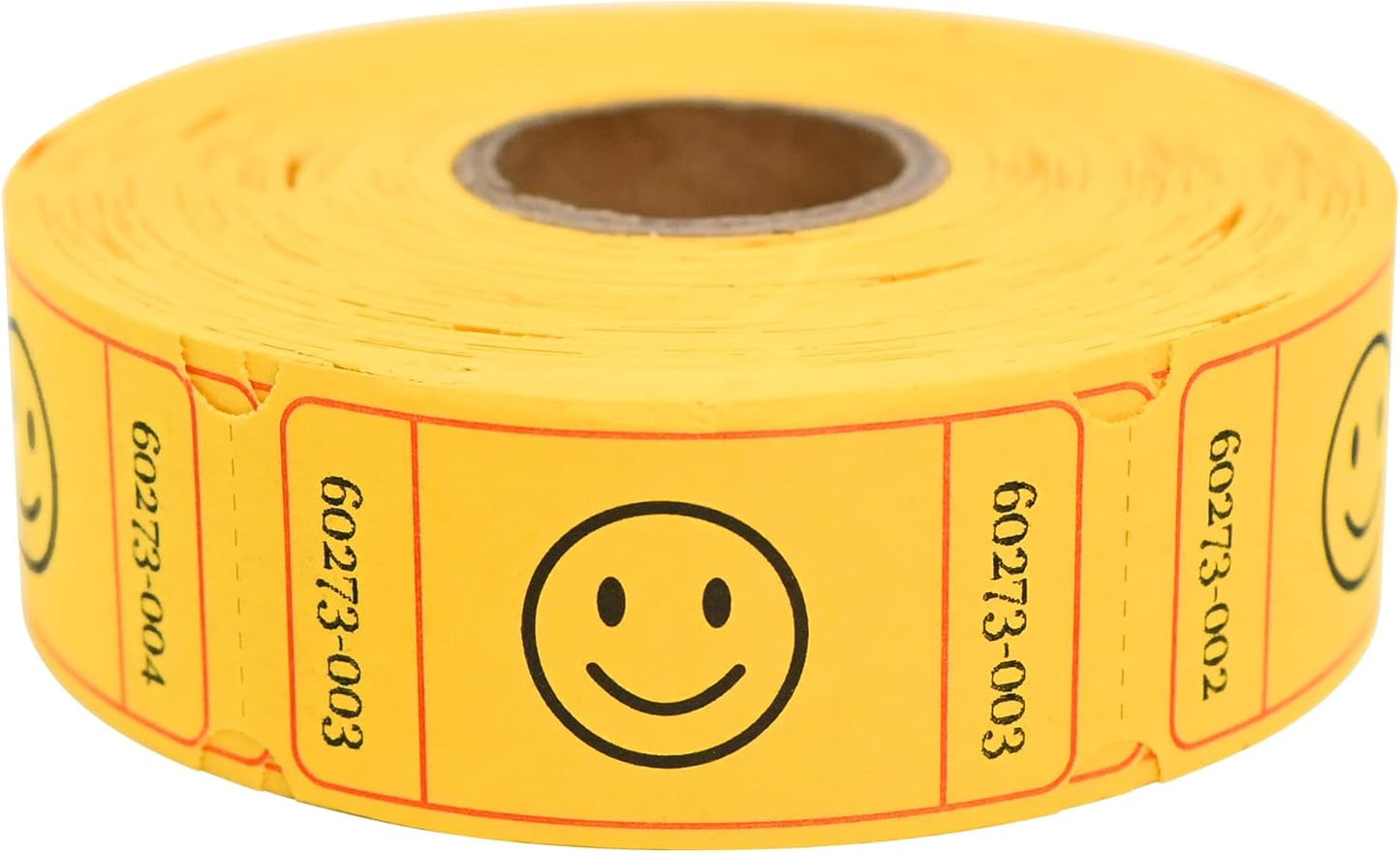 L LIKED 500 Raffle Tickets, Smile, Yellow (6 Color Selection), Single Roll, Ticket for Events, Entry, Class Reward, Raffle & Prizes