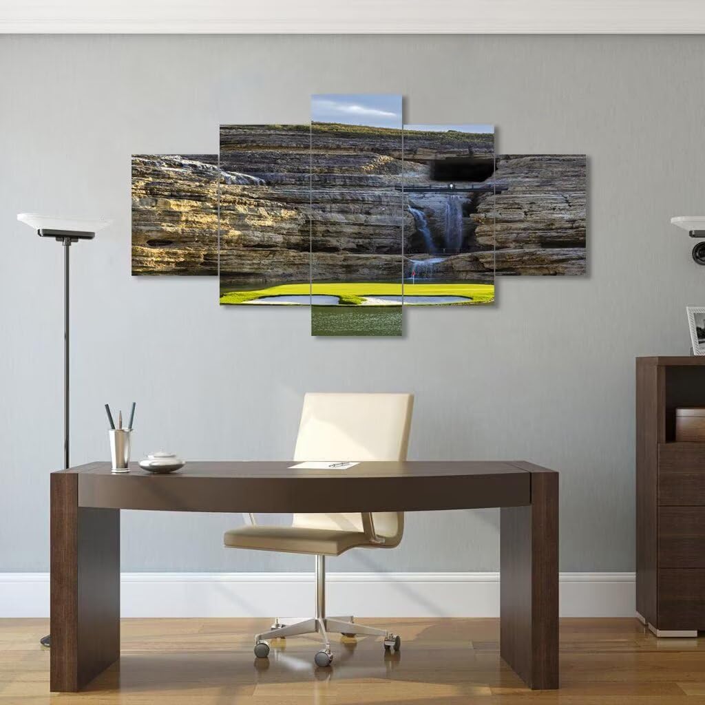 chenchenArt Payne's Valley Golf Course 19th Hole Wall Art for Living Room Bedroom Bathroom Home Decorations Payne's Valley Golf Course Picture Poster Canvas Prints Framed Ready to Hang(60''W x 40''H)