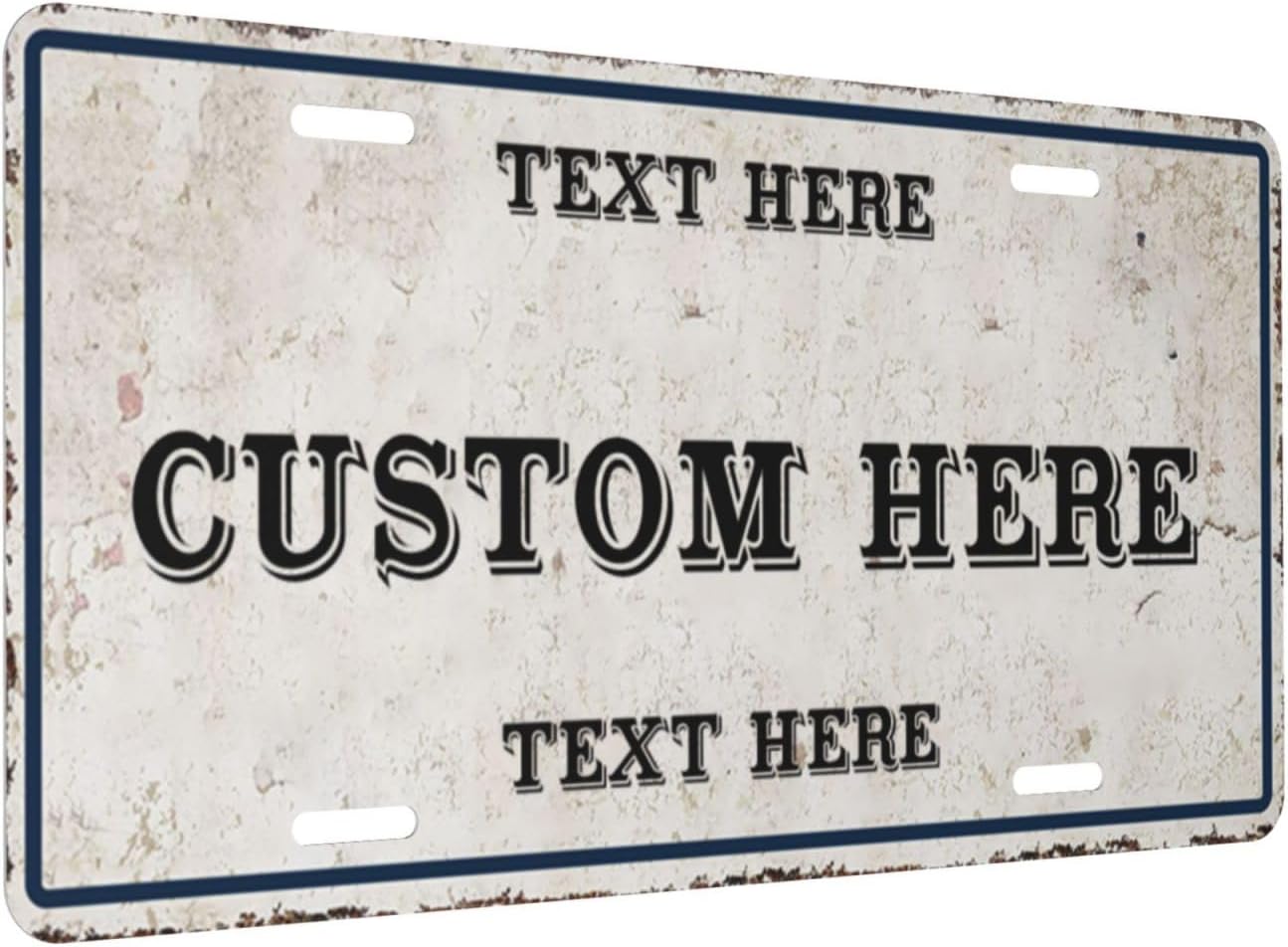 Custom Personalized Text Image Photo Design Customized Tag Aluminum License Plates for Front of Car 6x12 Inch-6