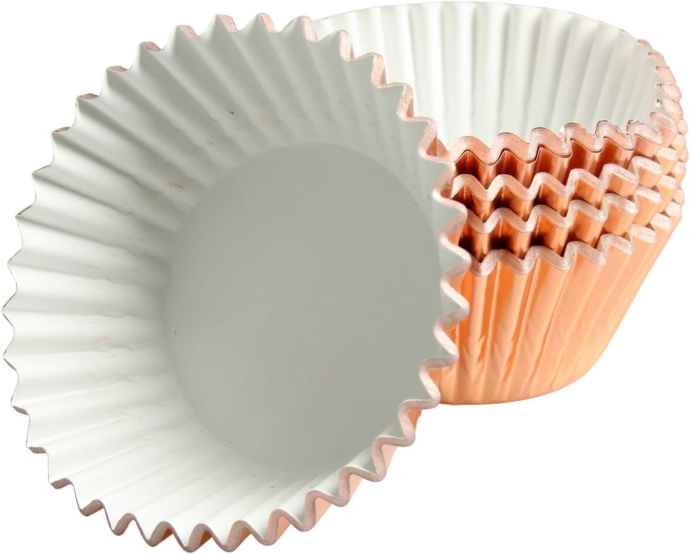 Rose Gold Foil Muffin Cupcake Liners case Baking Cups,Foil Cupcake Liners Standard Baking Cups Pack of 100 …