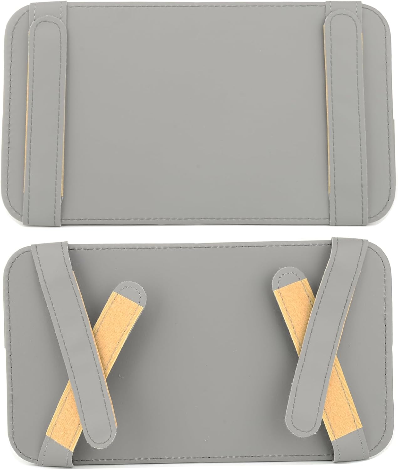 Leather Sun Visor Organizer for Truck, Sunglasses Holder, Cards Sleeve Pockets Organizer, Visor Document Holder for Registration License, Drving License, Insurance, Cards, Pen, Key