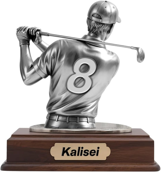 Personalized Golf Acrylic Ornament Sign with Name Number Custom Golfer Flat Desk Sign Sports Lovers Acrylic Plaque Home Garage Men Cave Desk Decor Gifts for Birthday Christmas