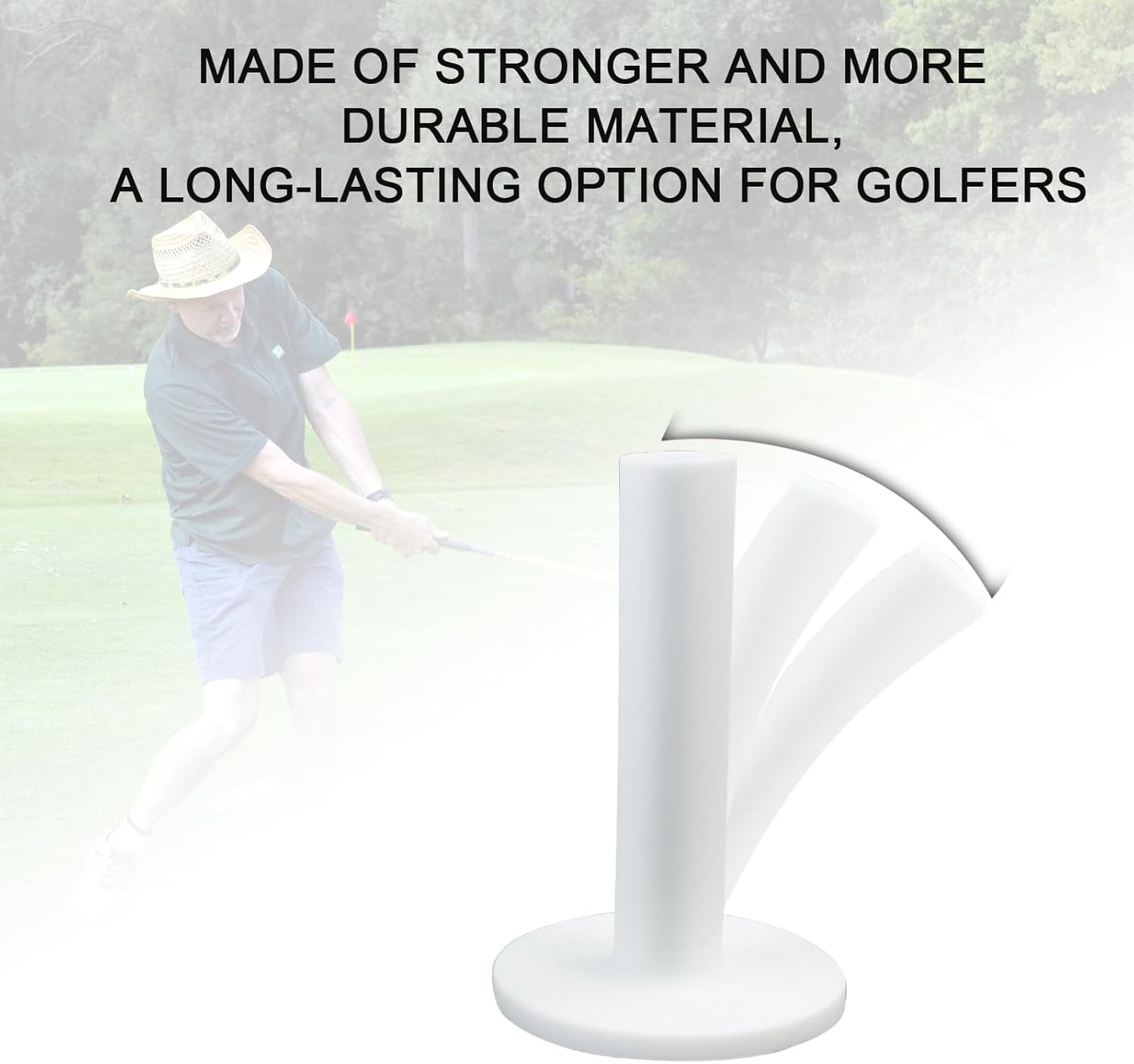 KOFULL Rubber Golf Tees for Mats, Golf Simulator Tees for Home, Golf Tee Holder for Driving Range & Simulator, Unbreakable Golf Mat Tee - Golf Accessories for Indoor & Outdoor Practice