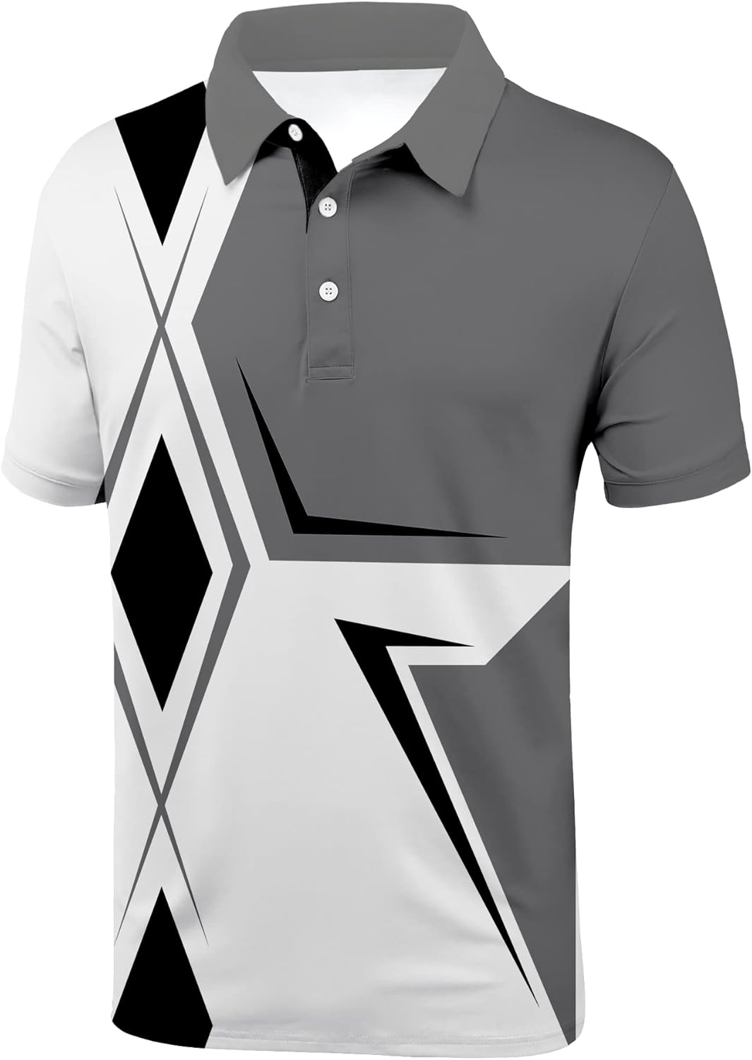 SCODI Mens Golf Shirt Moisture Wicking Performance Sport Short Sleeve Print Golf Polo Shirts for Men