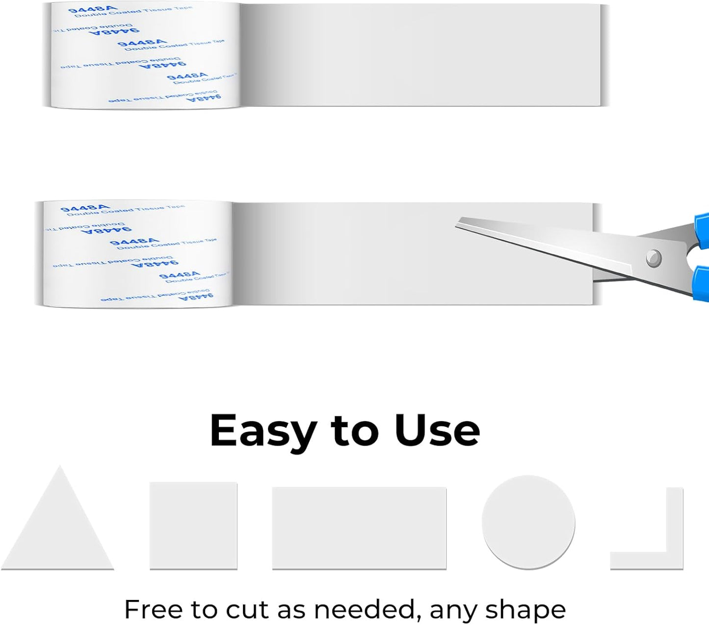 Adhesive Rubber Strips with Adhesive Backing, 2 Rolls Rubber Tape Adhesive Back, Non Slip Adhesive Strips for Any Furniture and Appliances 1x40 inch White