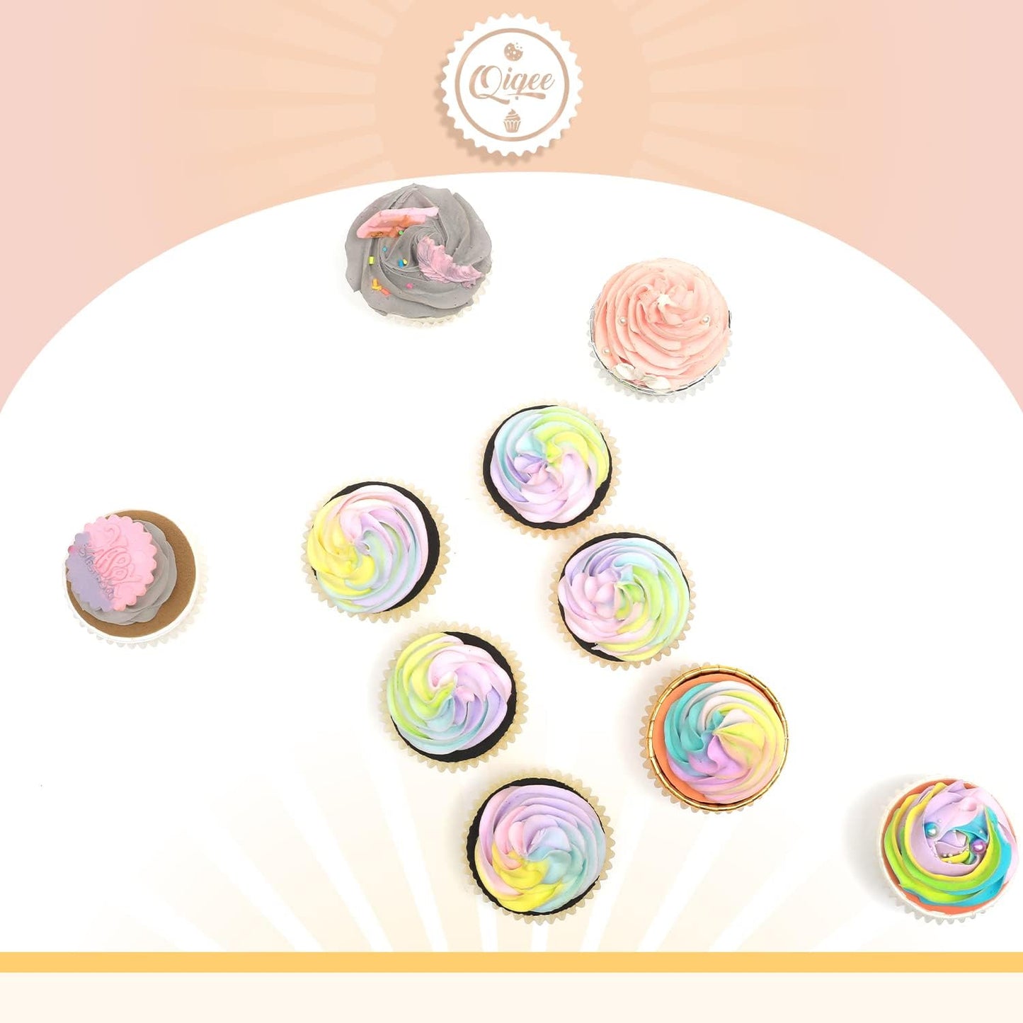 qiqee 1000 Count Mini Cupcake Liners White Muffin Liners Food Grade Baking Cups Paper No Smells（Small Size）