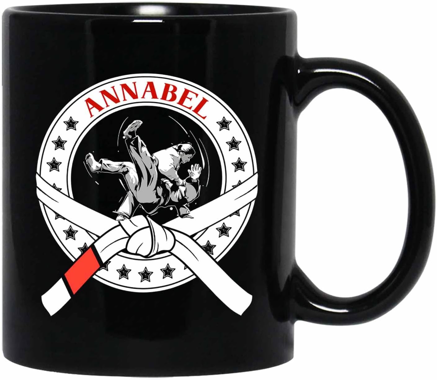 Personalized Name Black Coffee Mugs, Customized Jiu-jitsu Ceramic Mug 11 Oz 15 Oz, Brazilian Jiu-jitsu Coffee Cup Gifts For Friend Team