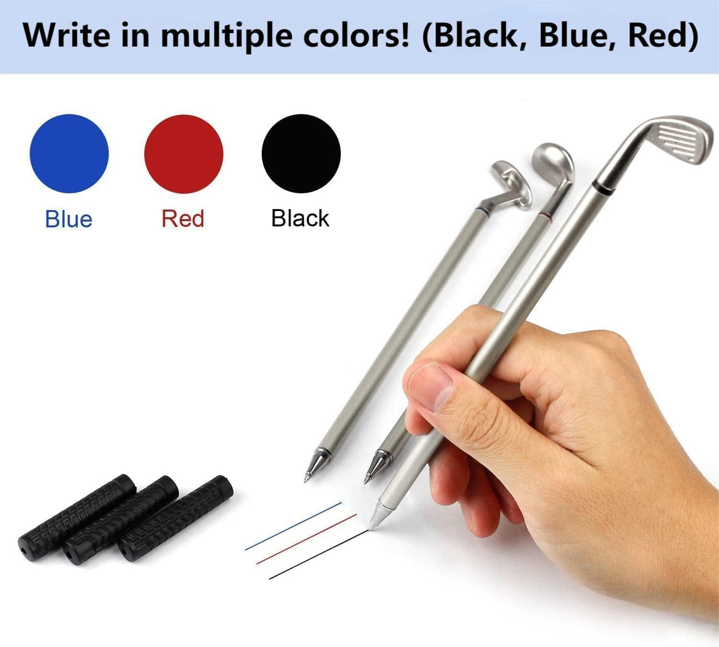 Mini Golf Club Putter Ballpoint Pen Set in Gift Box for Golfers, Desktop Decoration, School Supply, and Golf Accessories Combo