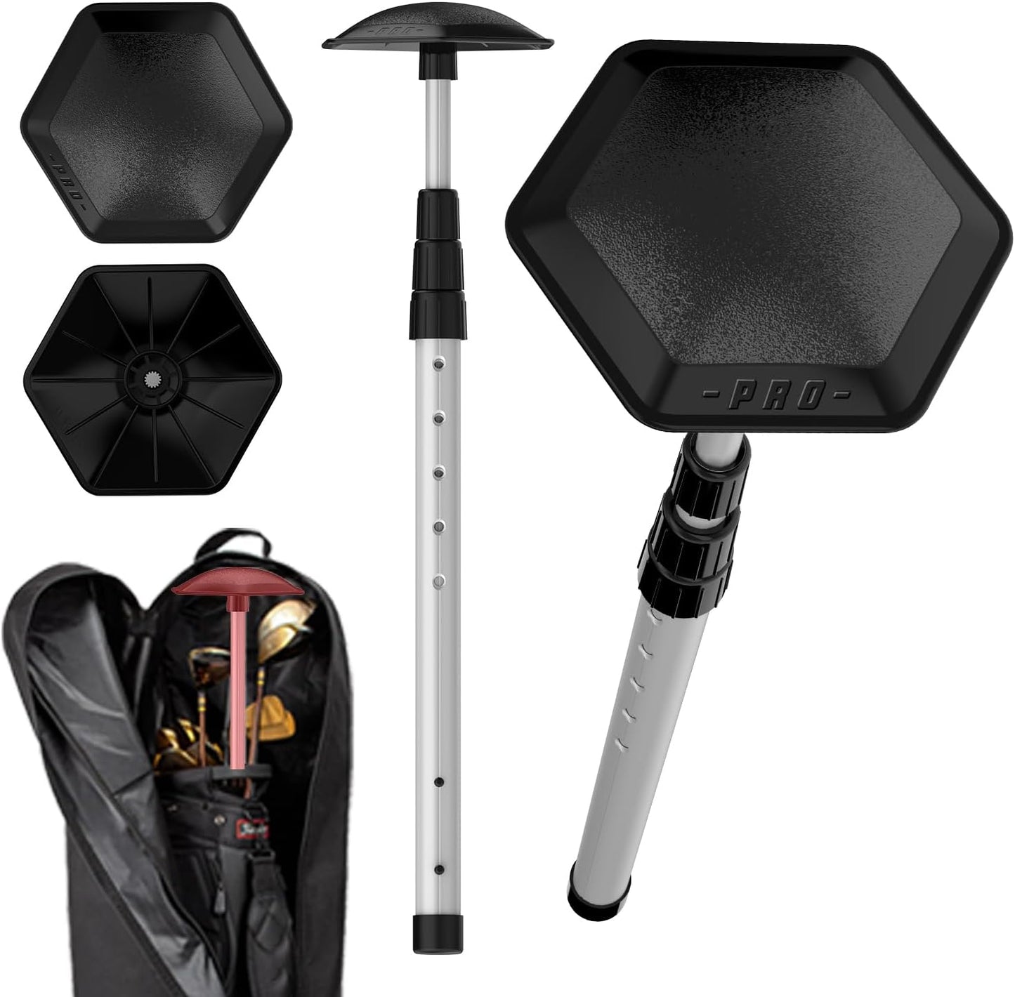 Golf Travel Bag Support Pole Aluminium Golf Travel Bag Pole 52In to Protect Golf Clubs from Impacts,Retractable Shaft Fit Golf Bag