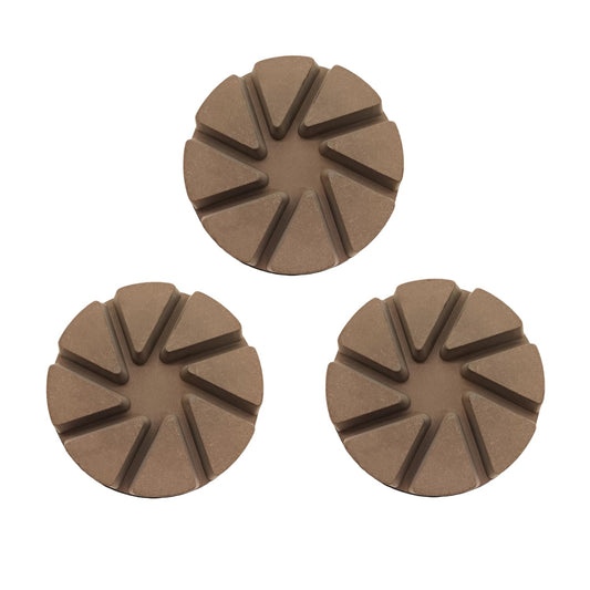 Hybrid Diamond Ceramic Polishing Pucks, Aggressive Concrete Terrazzo Floor Hook n Loop Grinding Pads, 3 Inch Long Using Life Transitional Discs,50# 3 PCS