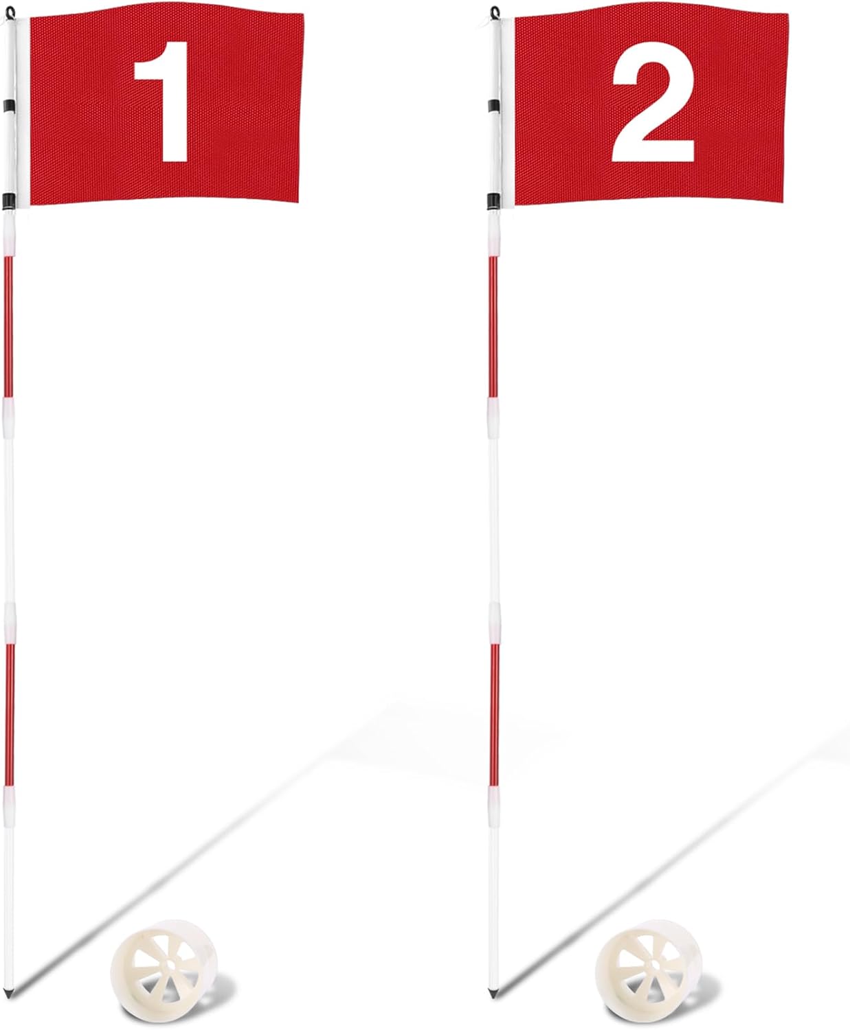 Golf Flagstick 6ft, 5-Section Design, ABS Hole Cup, 420D Nylon Flag for Backyard Practice Putting Green | Driving Range | Country Club, Gift for Golf Lovers