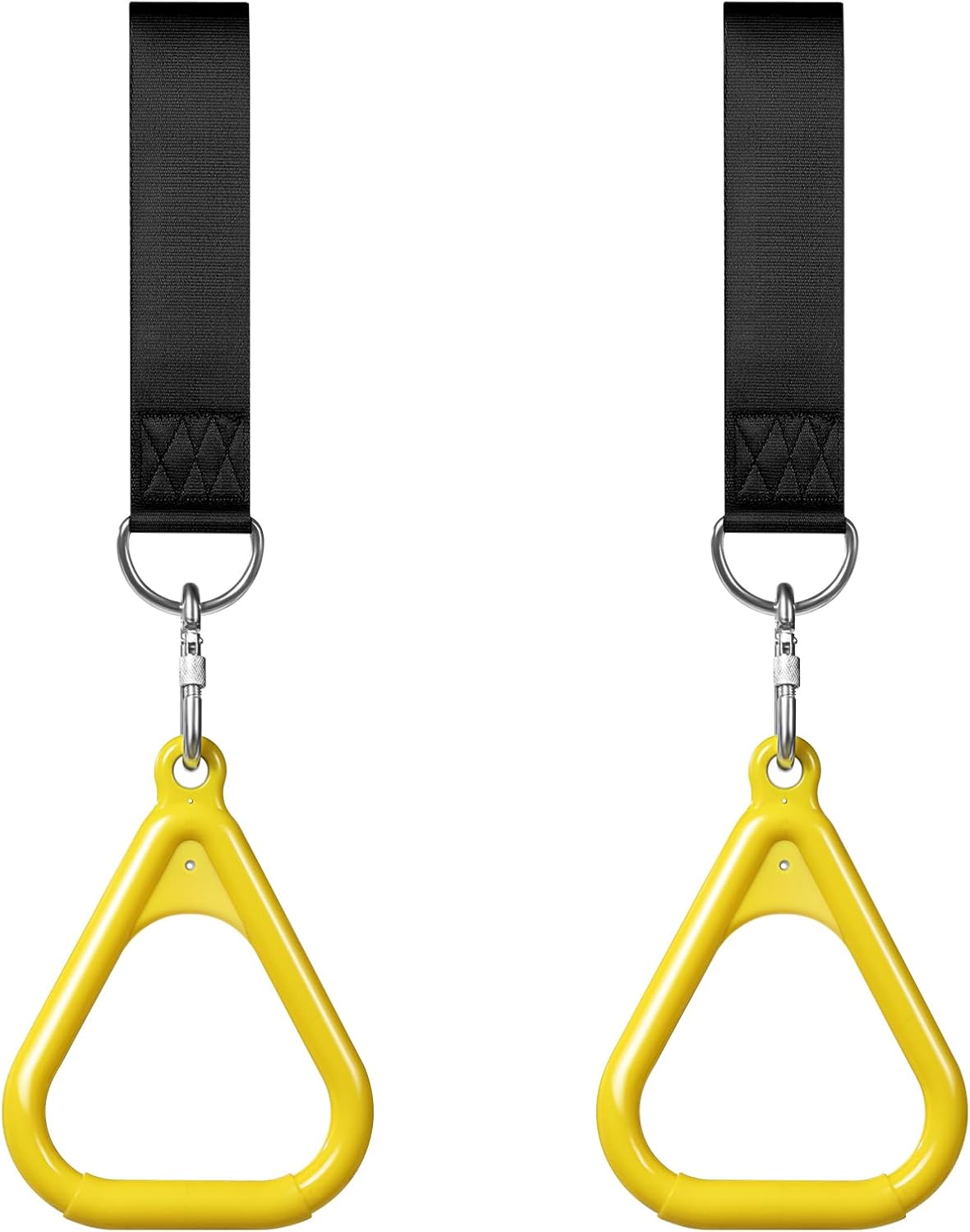 LadyRosian Trapeze Bar Swing Monkey Bars Hanging Ninja Rings Warrior Slackline Obstacle Course Kits for Kid Playground Equipment Accessories (Yellow)