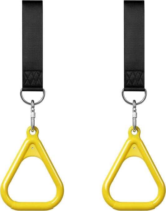 LadyRosian Trapeze Bar Swing Monkey Bars Hanging Ninja Rings Warrior Slackline Obstacle Course Kits for Kid Playground Equipment Accessories (Yellow)