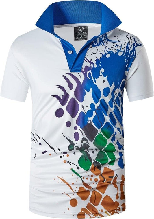 jeansian Men's Sport Outdoor Quick Dry Fit Short Sleeves Polo Tee Shirt Tshirt T-Shirt Tops Golf Tennis Bowling LSL195