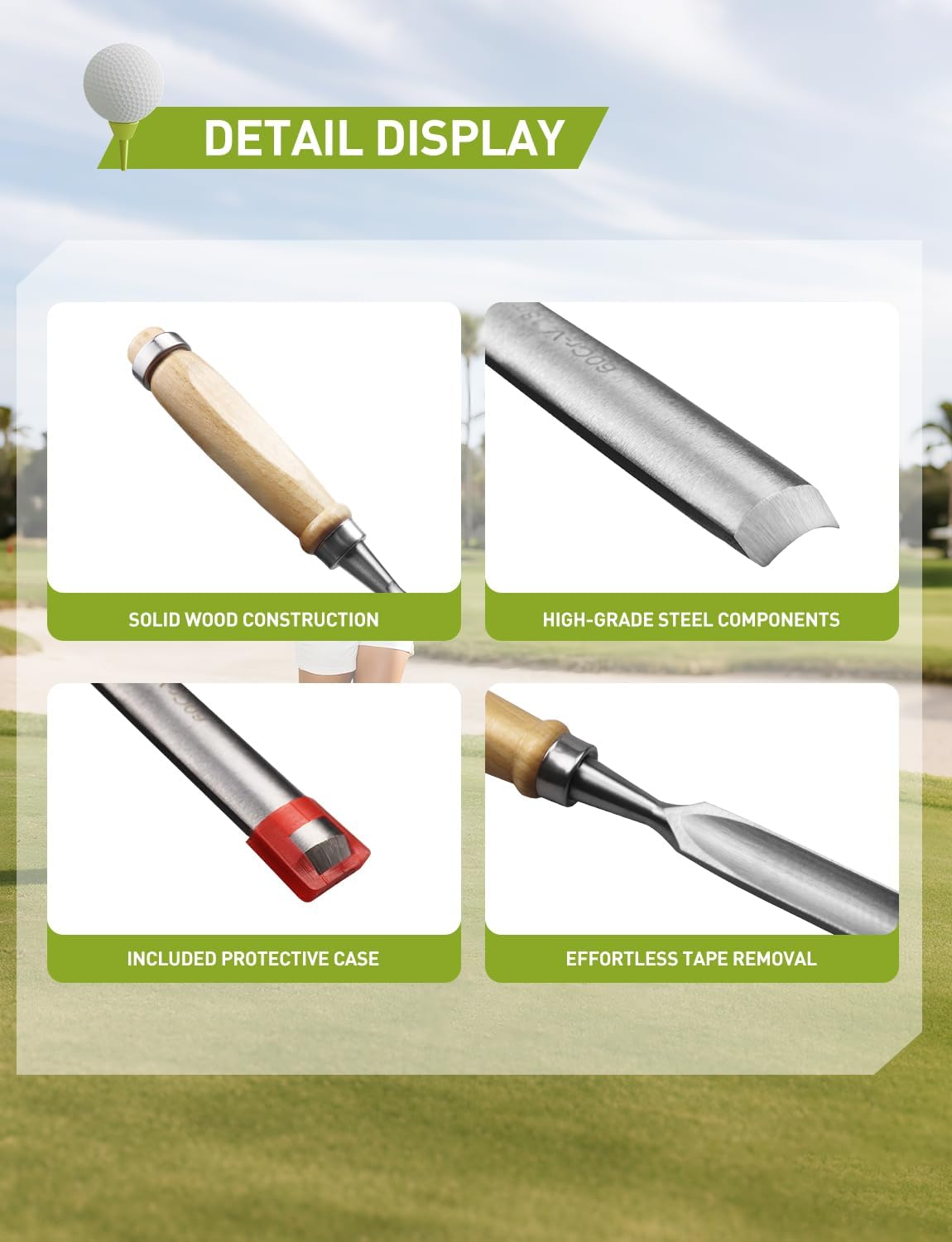 Golf Grip Tape Removal Tool Kit, Grip Remover Saver Perfect for Regripping Graphite and Golf Club Steel Shafts