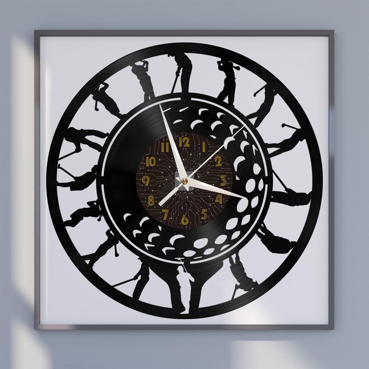 Golf 2 Decoration Vinyl Wall Clock, Vinyl Record Clock Wall Art Silent & Non-Ticking(12 inchs C)