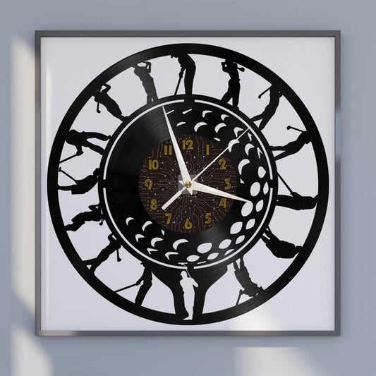 Golf 2 Decoration Vinyl Wall Clock, Vinyl Record Clock Wall Art Silent & Non-Ticking(12 inchs C)