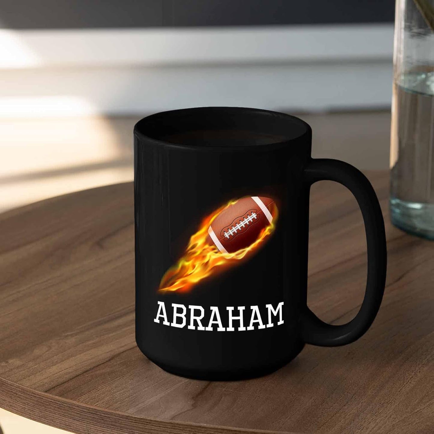 Personalized Choose Name Football Coffee Cup Gifts For Men Women Football Lovers, Customized Football Sport Black Ceramic Mug 11 Oz 15 Oz, American Football Coffee Mugs, American Football Player Mug